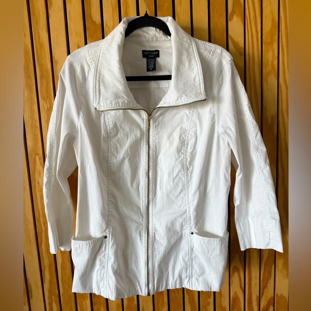 ATTYRE Women’s White Utility Jacket - 1X